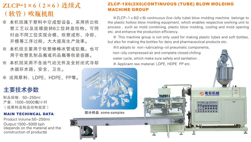 ZLCP-1X6(2X6)连续式(软管)吹瓶机组