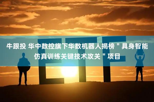 牛跟投 华中数控旗下华数机器人揭榜＂具身智能仿真训练关键技术攻关＂项目