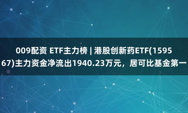 009配资 ETF主力榜 | 港股创新药ETF(159567)主力资金净流出1940.23万元，居可比基金第一